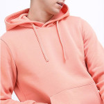 Men Peach Coloured Hooded Sweatshirt