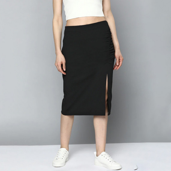 http://43.204.22.136/products/women-black-pure-cotton-solid-ruched-straight-skirt