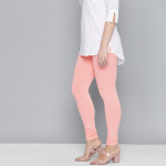 Women Pink Solid Leggings