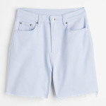 Women Blue Solid Twill Shorts