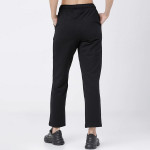 Women Black Solid Cotton Track Pant