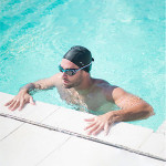 Black Solid Swimming Cap