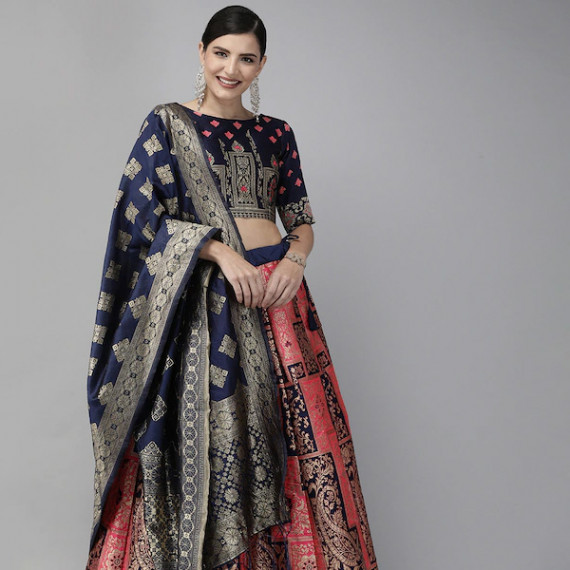 http://43.204.22.136/products/pink-navy-blue-woven-design-semi-stitched-lehenga-unstitched-blouse-with-dupatta