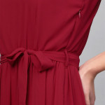 Maroon Tiered Maxi Dress