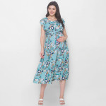 Blue Floral Maternity Midi Dress